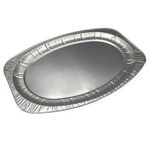 Ovaler Fischteller-Obstständer aus Aluminiumfolie