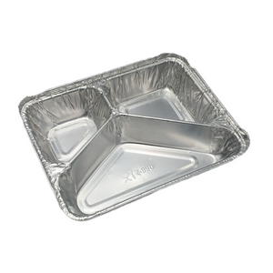  3-Kompartiment Aluminiumfolie Takeout Lunchbox 