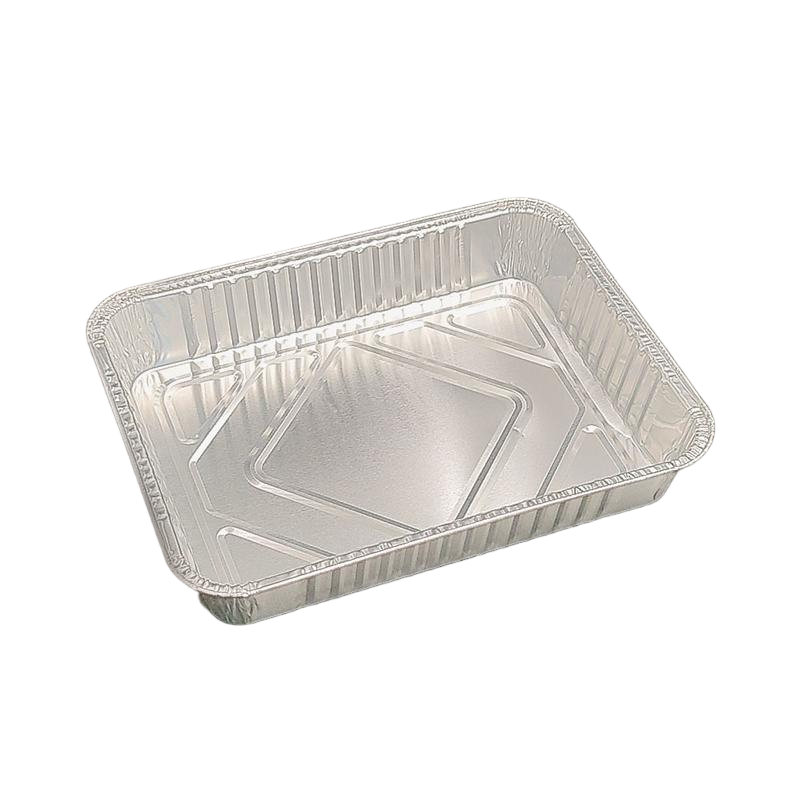 Mittel rechteckige Aluminiumfolie Grillplatte Ofen Backschale