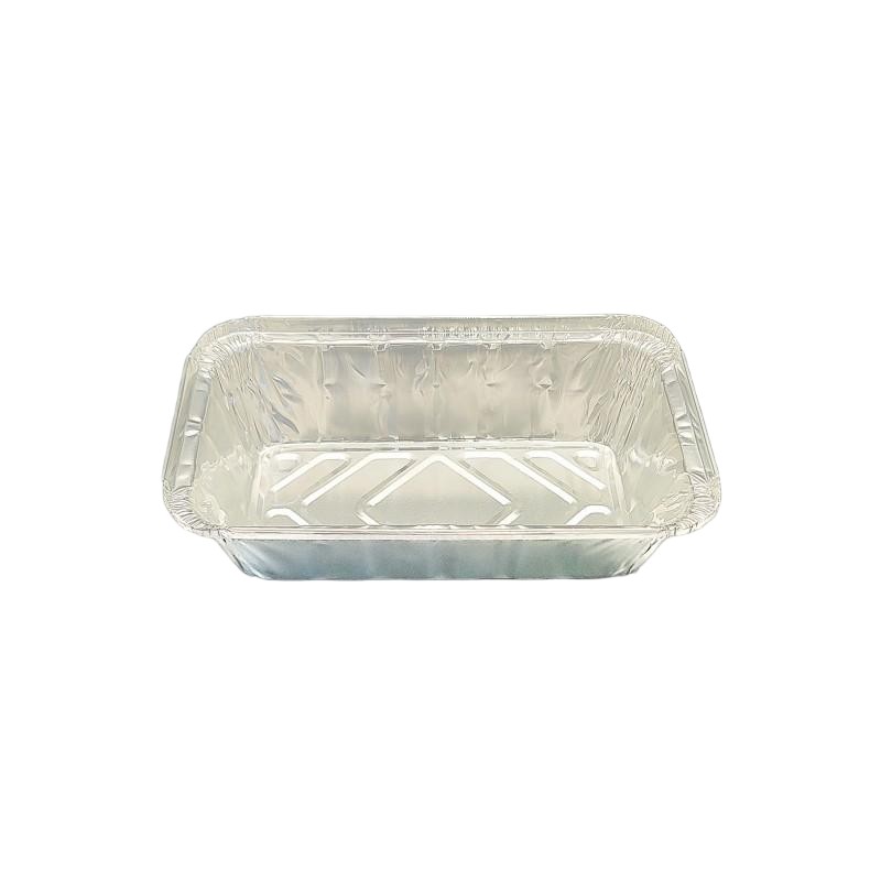 2000 ml rechteckige Aluminiumfolie Einweg -Metallgeschirr geschafft