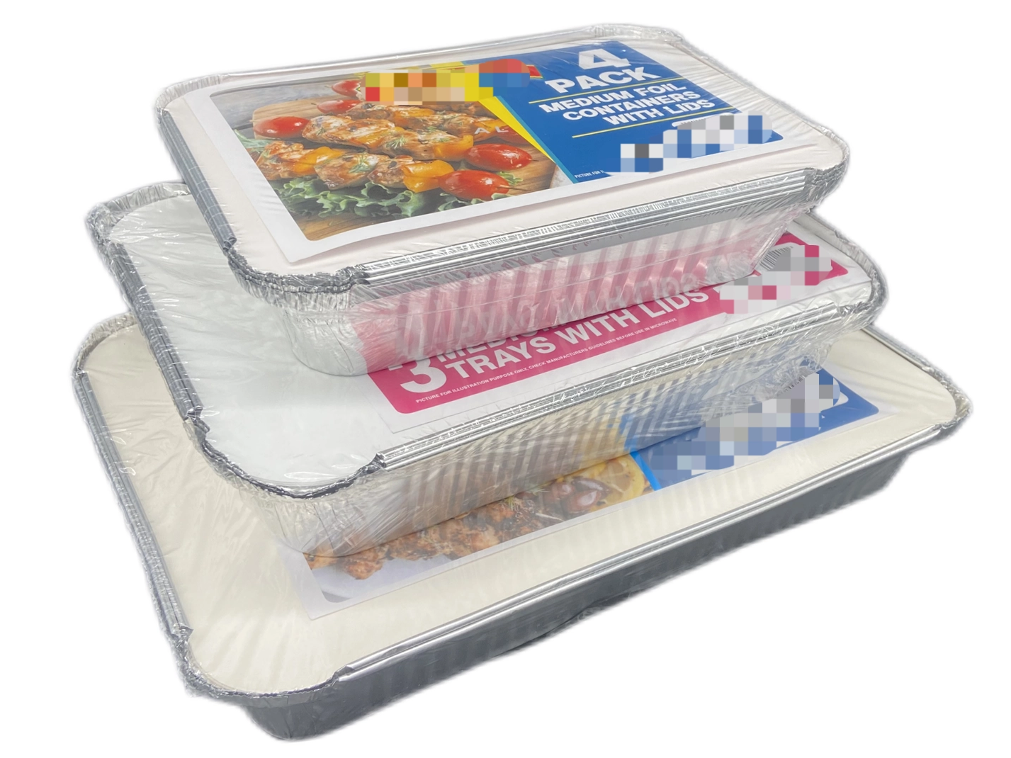 Aluminium -Takeout -Behälter mit sicheren Deckeln
