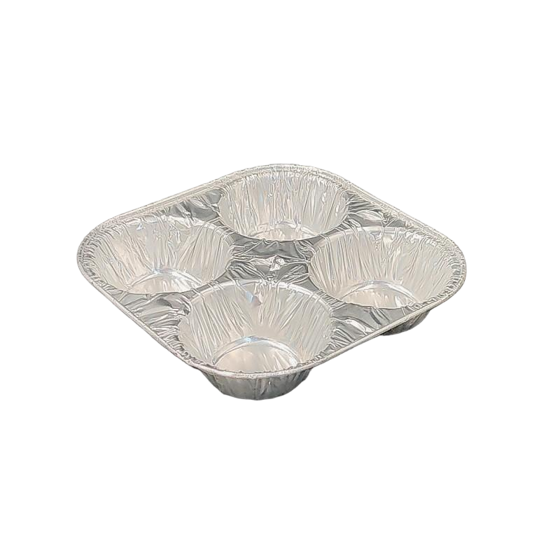 4 Fächer Aluminiumfolie Pudding Stand Kuchenform