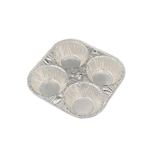4 Fächer Aluminiumfolie Pudding Stand Kuchenform