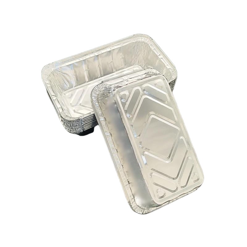 2000 ml rechteckige Aluminiumfolie Einweg -Metallgeschirr geschafft