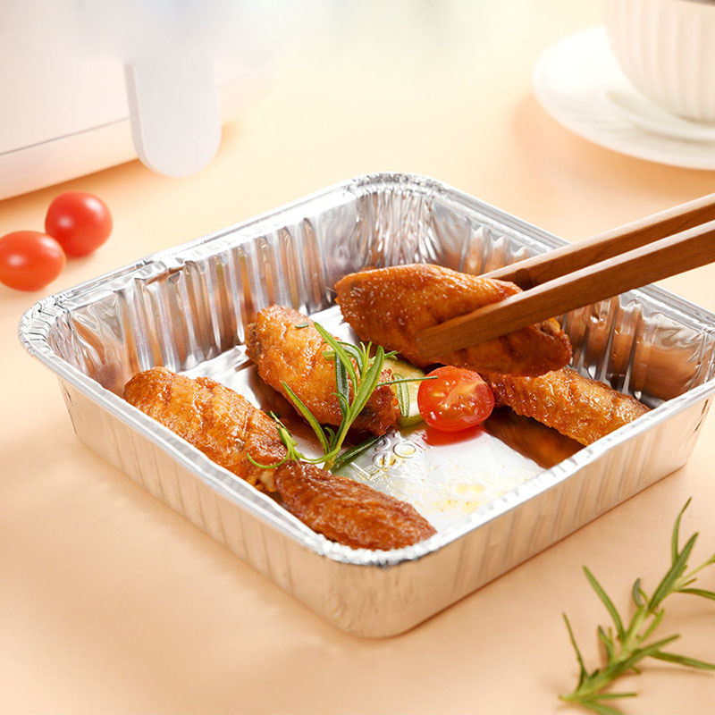 8x8 quadratische Aluminiumfolienfutter Pfannen mit Deckel