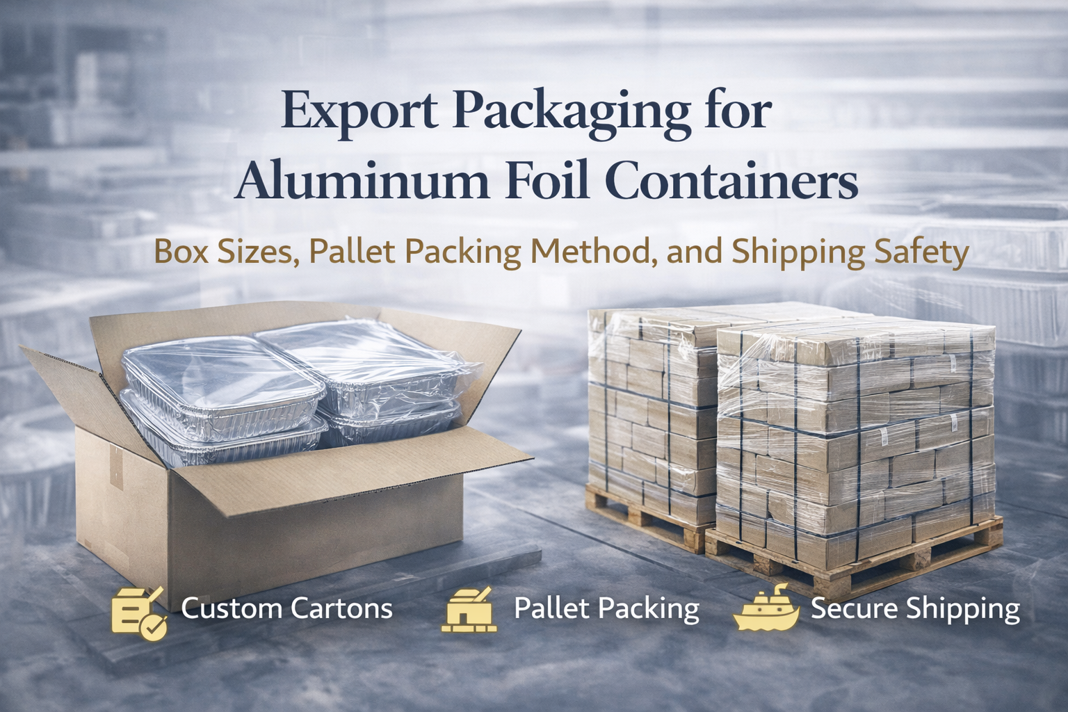 Exportverpackung für Aluminiumfolienbehälter