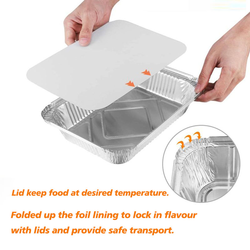 1000 ml rechteckige Aluminiumfolie -Einweghalsschiffe