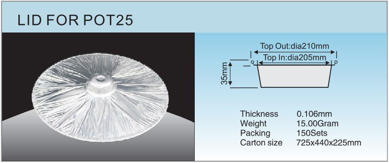 Deckel f&uuml;r POT25spezifikation