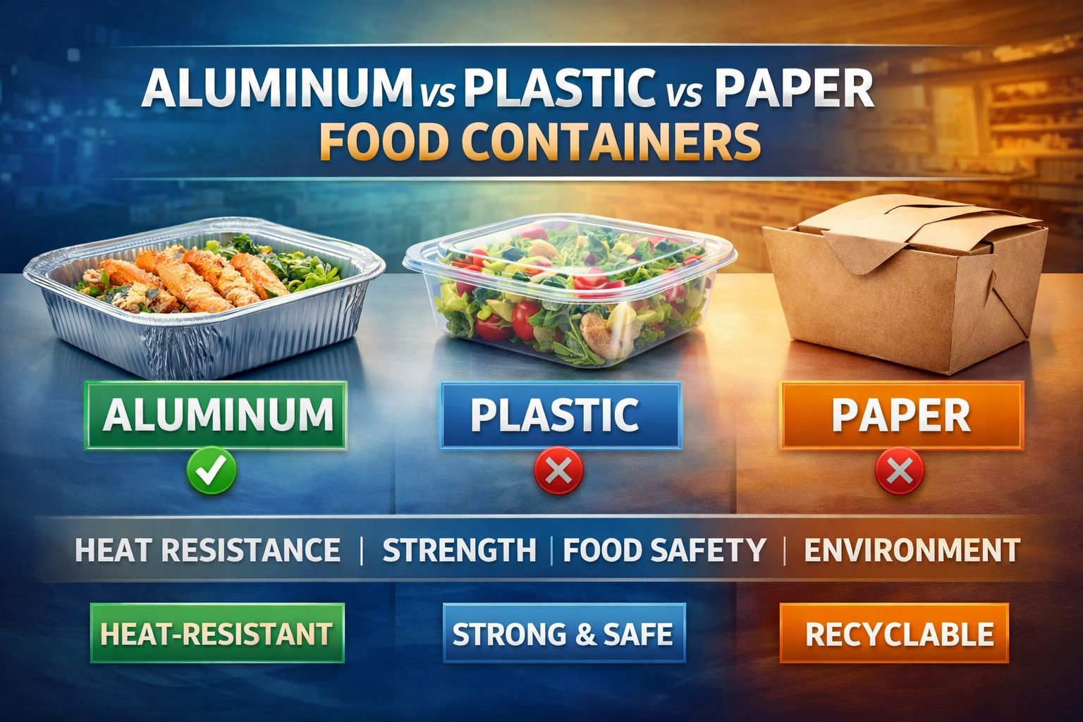 Lebensmittelbehälter aus Aluminium vs. Kunststoff vs. Papier: Was ist besser für Ihr Unternehmen?