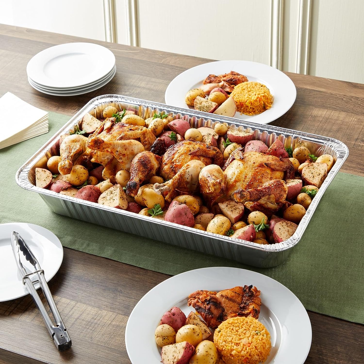 850 ml rechteckige Aluminiumfolie, flache Kanten