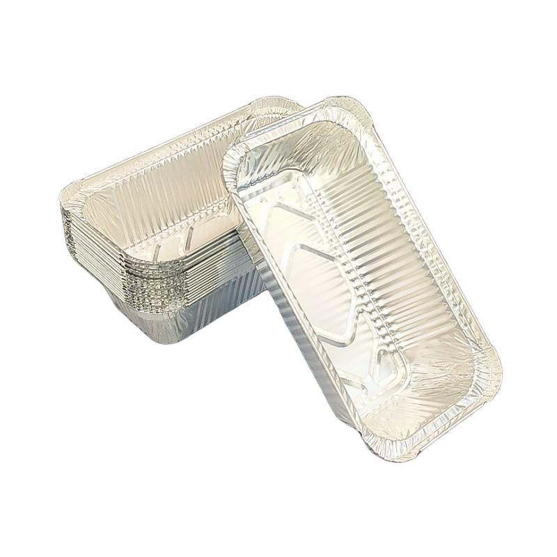 850 ml rechteckige Aluminiumfoliengeschirr mit Papierdeckel
