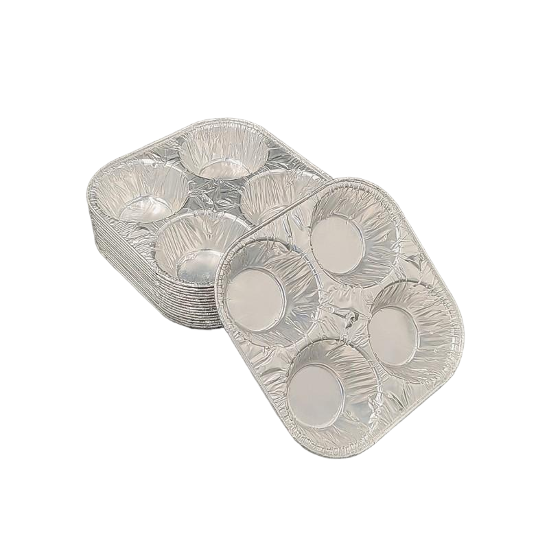 4 Fächer Aluminiumfolie Pudding Stand Kuchenform
