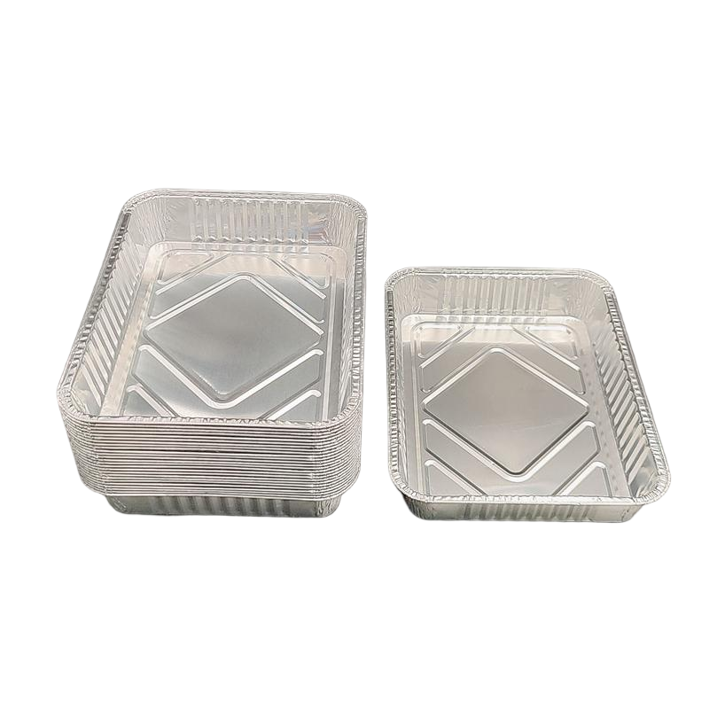 Mittel rechteckige Aluminiumfolie Grillplatte Ofen Backschale
