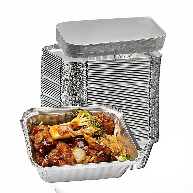 650 ml Aluminiumfolie Backwannen mit Pappdeckel