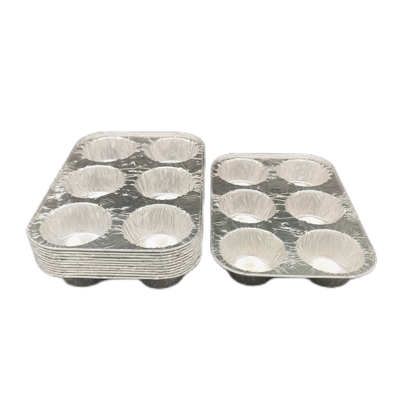 Eierkuchenform aus Aluminiumfolie mit 6 Fächern für Muffins und Kuchen