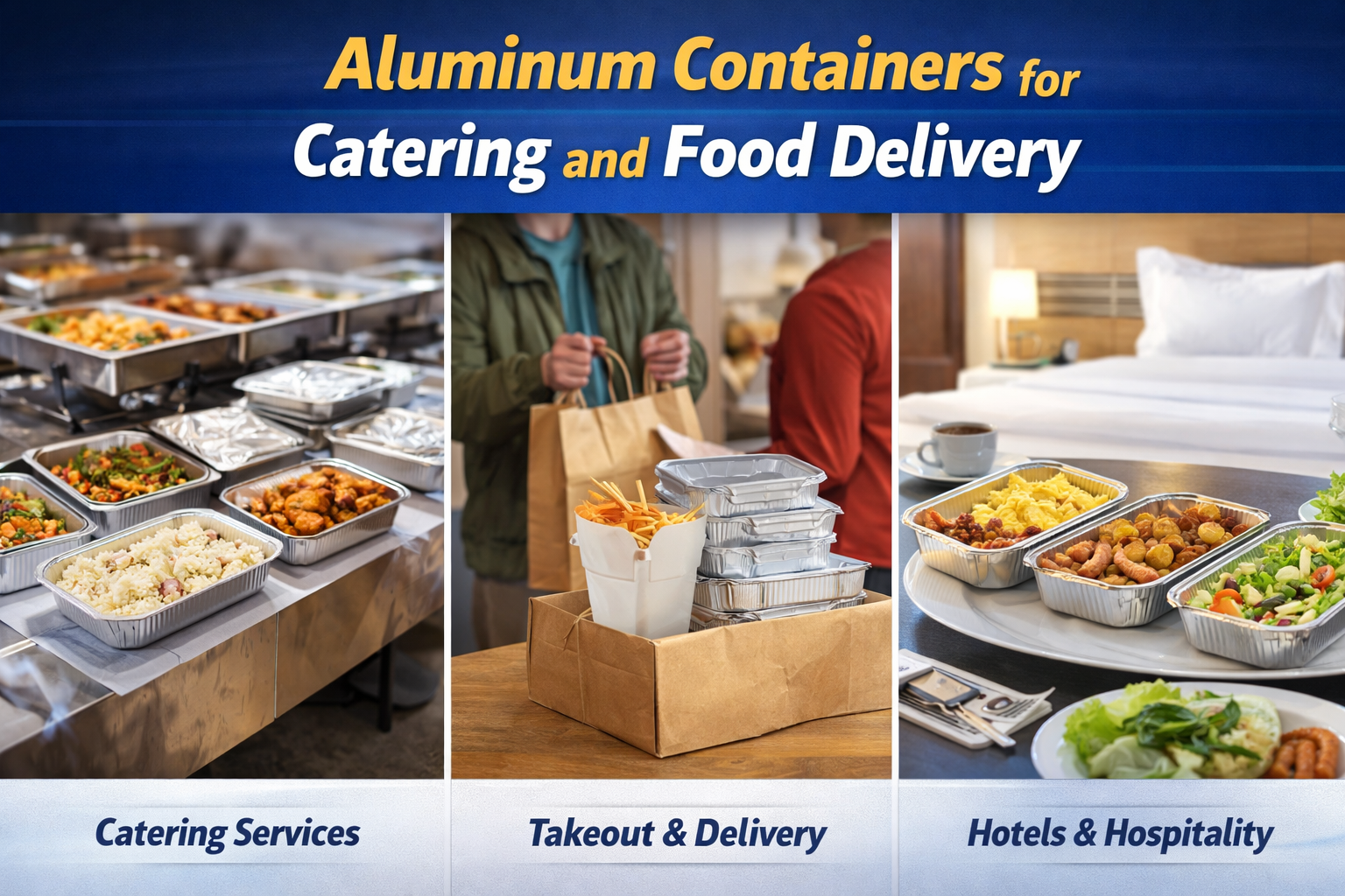 Aluminiumbehälter für Catering und Lebensmittellieferung