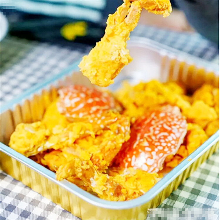 1050 ml goldfarbene, verschließbare Einweg-Folienbesteckpfanne zum Mitnehmen