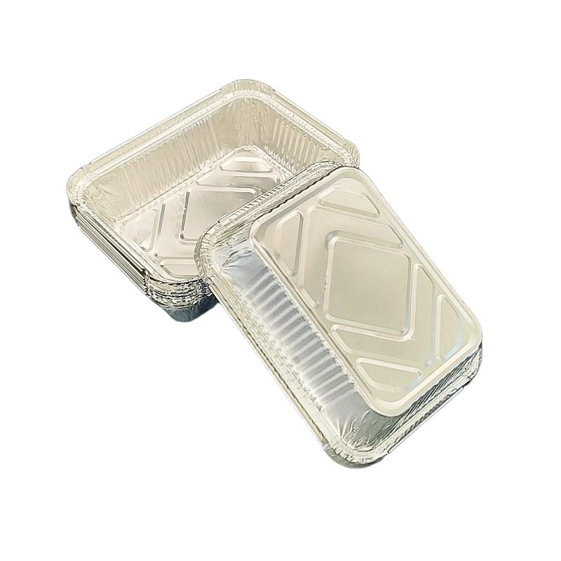 650 ml Aluminiumfolie Backwannen mit Pappdeckel