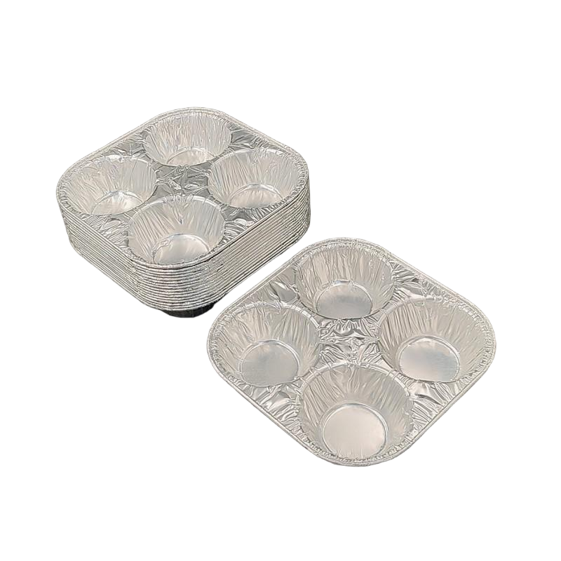 4 Fächer Aluminiumfolie Pudding Stand Kuchenform