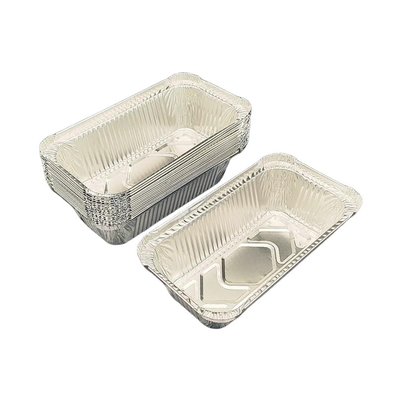850 ml rechteckige Aluminiumfoliengeschirr mit Papierdeckel