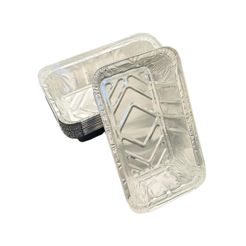 2000 ml rechteckige Aluminiumfolie Einweg -Metallgeschirr geschafft