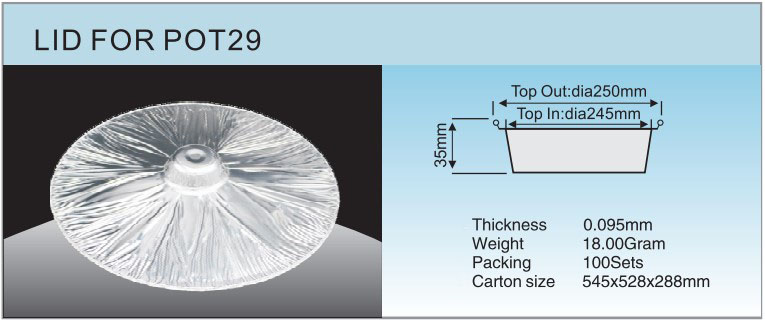DECKEL F&Uuml;R POT29Spezifikation