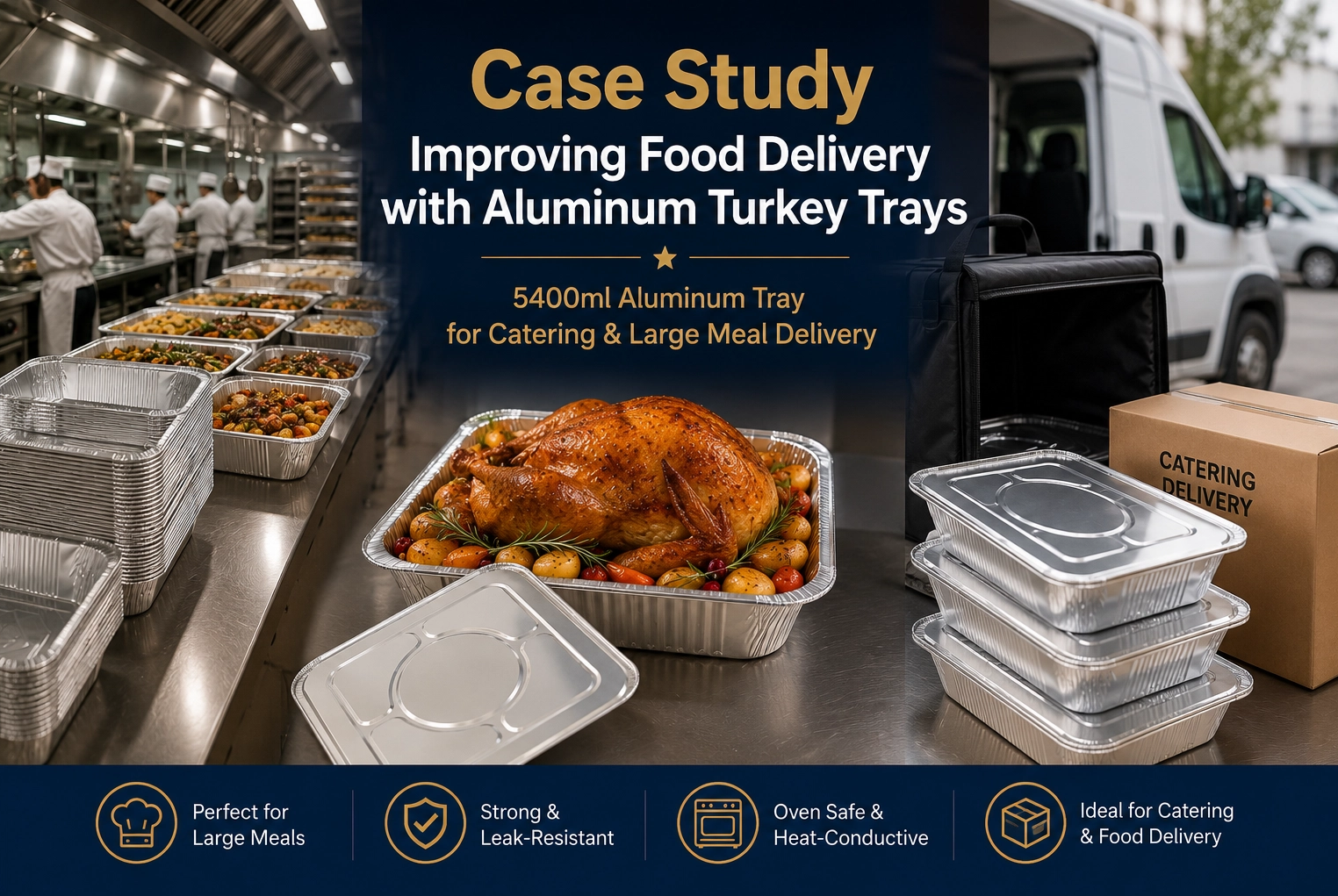 Fallstudie: Wie ein europäisches Catering-Unternehmen die Essenslieferung mit Truthahntabletts aus Aluminium verbesserte